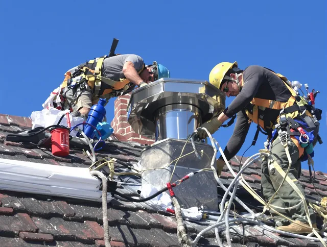 Protective chimney cap installed by Wilton Chimney Sweep in Wilton, CT