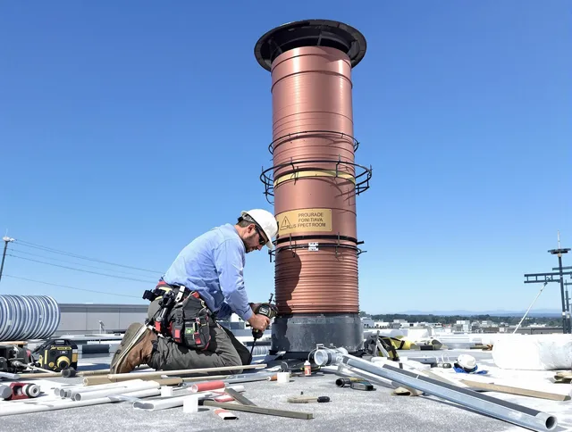 Installed chimney liner by Wilton Chimney Sweep in Wilton, CT