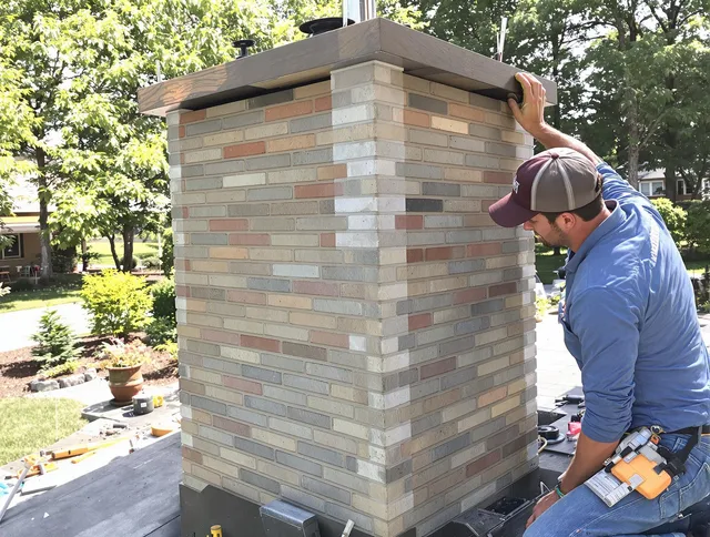 Wilton Chimney Sweep completing a modern chimney remodel in Wilton, CT