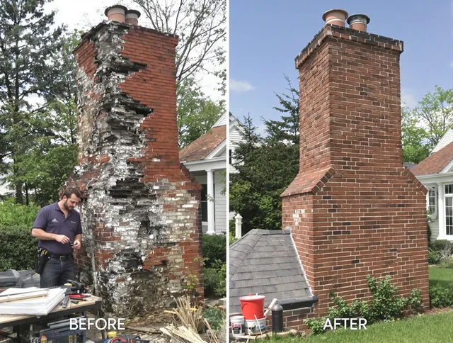 Wilton Chimney Sweep performing a full chimney restoration in Wilton, CT