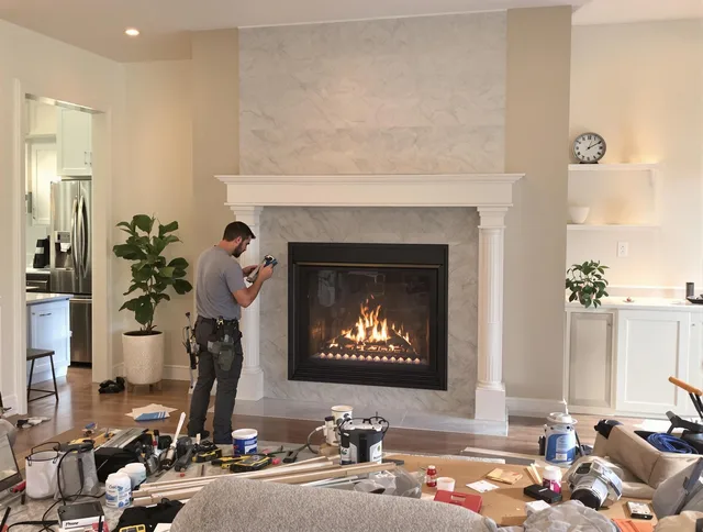 Newly installed fireplace by Wilton Chimney Sweep in Wilton, CT