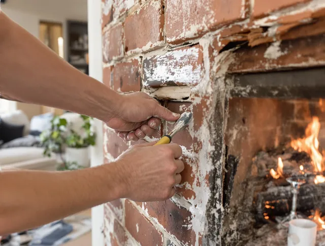 Routine fireplace repair by Wilton Chimney Sweep in Wilton, CT