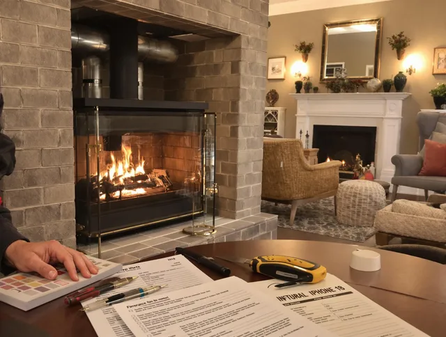 Wilton Chimney Sweep verifying fireplace safety measures in Wilton, CT